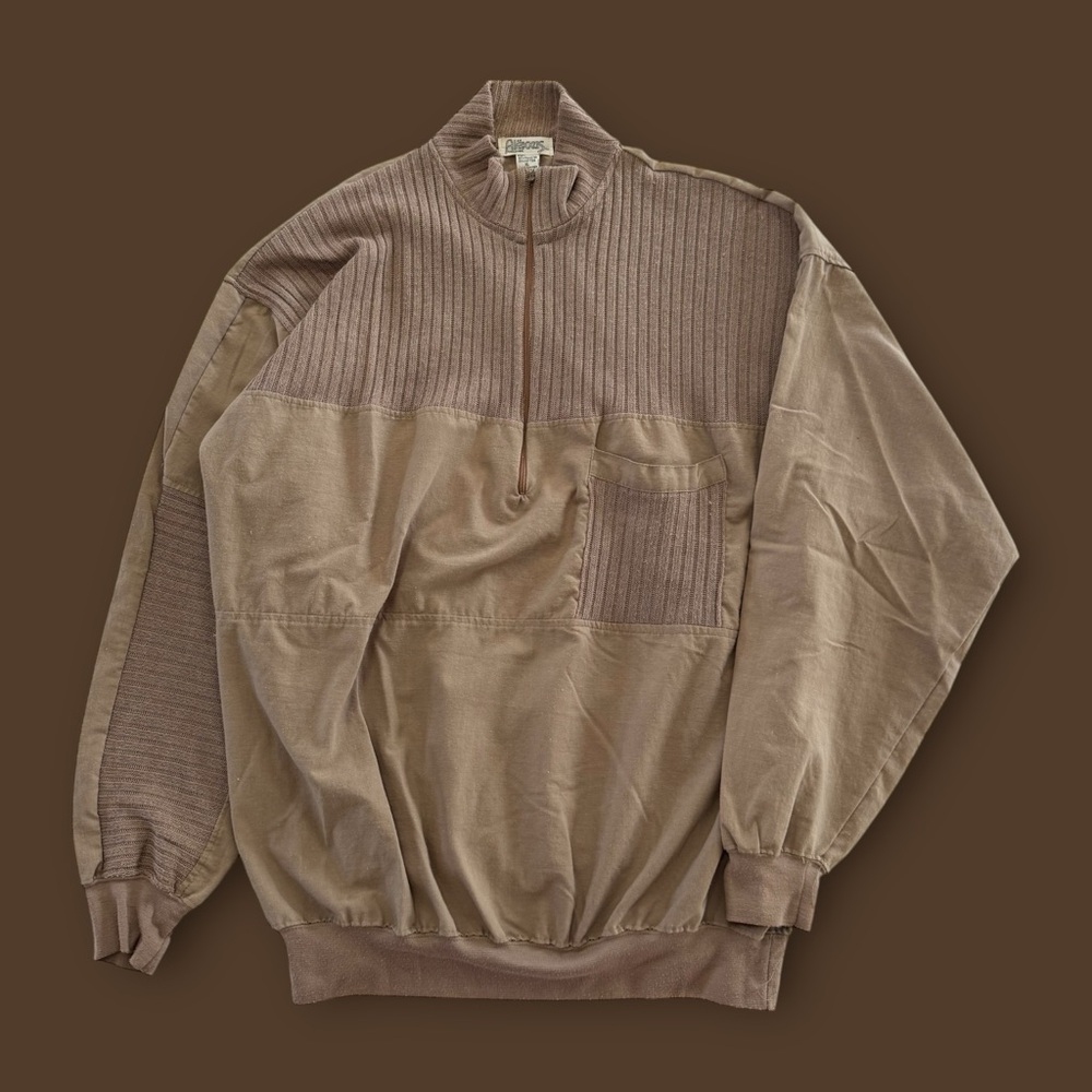 Vintage 80’s Tan Quarter Zip Pullover